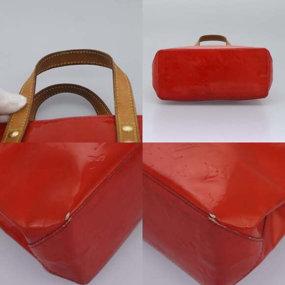 LOUIS VUITTON Monogram Vernis Reade PM Hand Bag Red Rouge M91088 - Picture 10 of 13